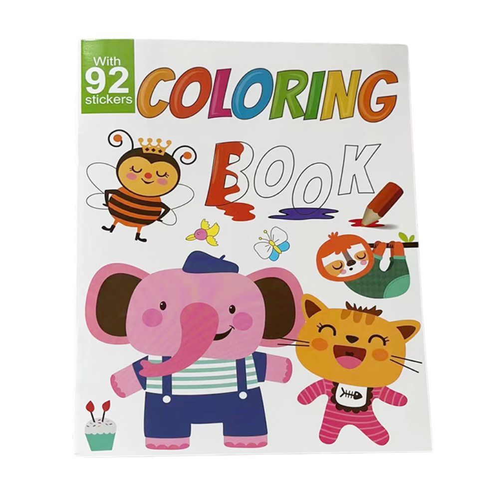 Kids Cartoon Coloring Book with Stickers