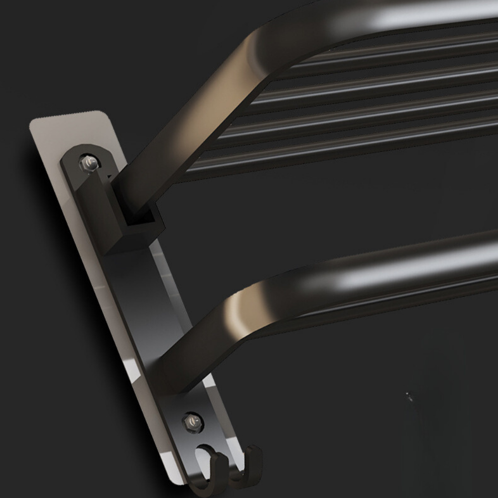No-Drill Bathroom Towel Rack & Storage Shelf