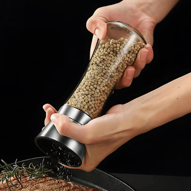 Stainless Steel Pepper Grinder Manual Spice Mill Glass Seasoning Grinder