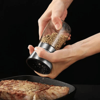 Stainless Steel Pepper Grinder Manual Spice Mill Glass Seasoning Grinder