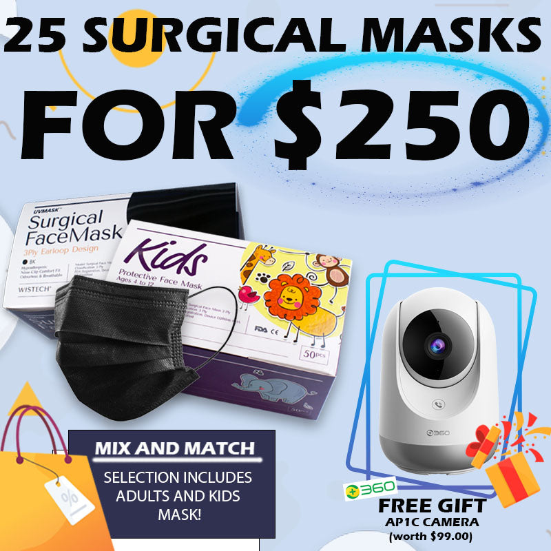 25 BOXES SURGICAL MASKS FOR $250
