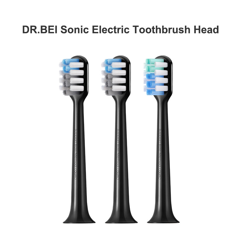 Xiaomi Dr.Bei Sonic Electric Toothbrush Head (Black Gold) 3pcs pack - Wistech Singapore