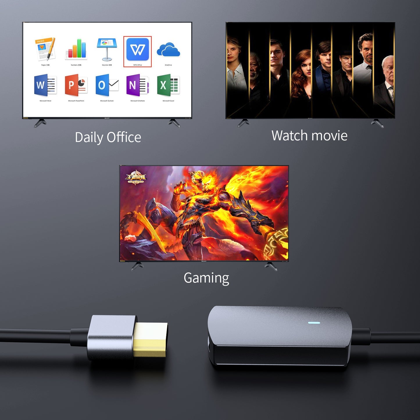 Wistech USB C Type-C Apadter Hub BX1H to HDMI 2.1 4K 60Hz 3840x2160 Support Laptop Cellphone Type-C Adapter USB C Hub - Wistech Singapore