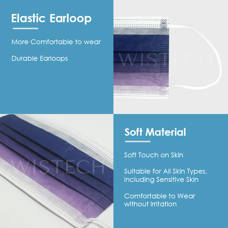 Midnight Dusk Gradient Wistech 3 Ply Surgical Face UV MASK™️ - Wistech Singapore