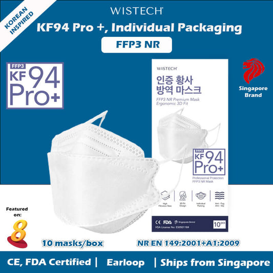 KF94 Pro + White Face Mask