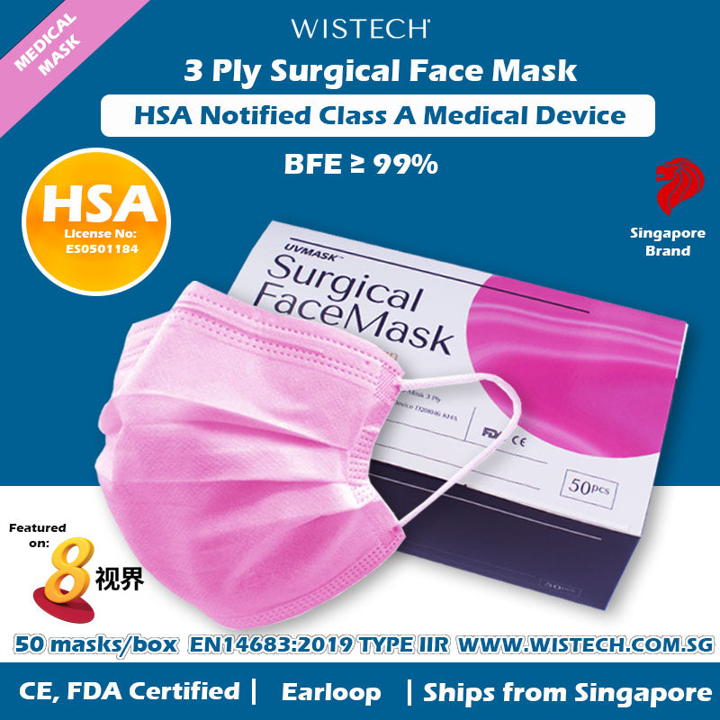 pink surgical mask