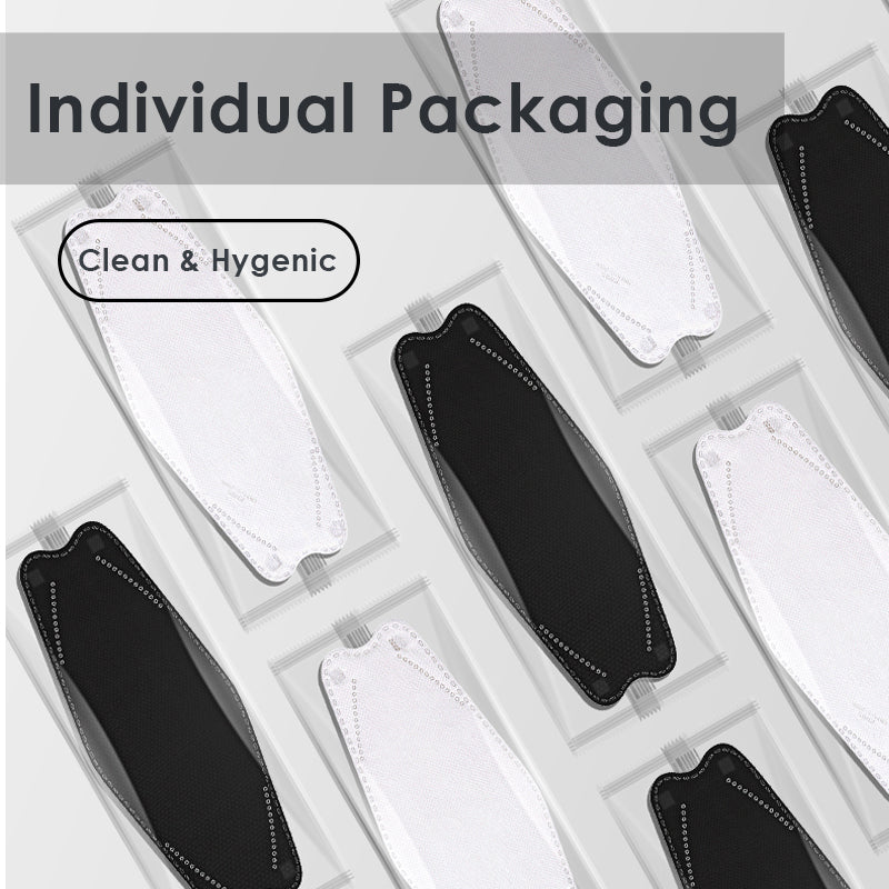 Individual Sealed White KF94 Mask 10pcs BFE 95% - Wistech Singapore
