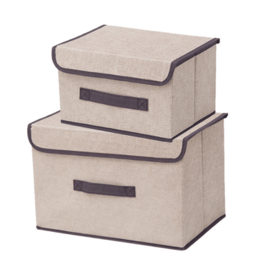 Foldable Fabric Storage Box Set with Lid Dustproof Portable Organizer