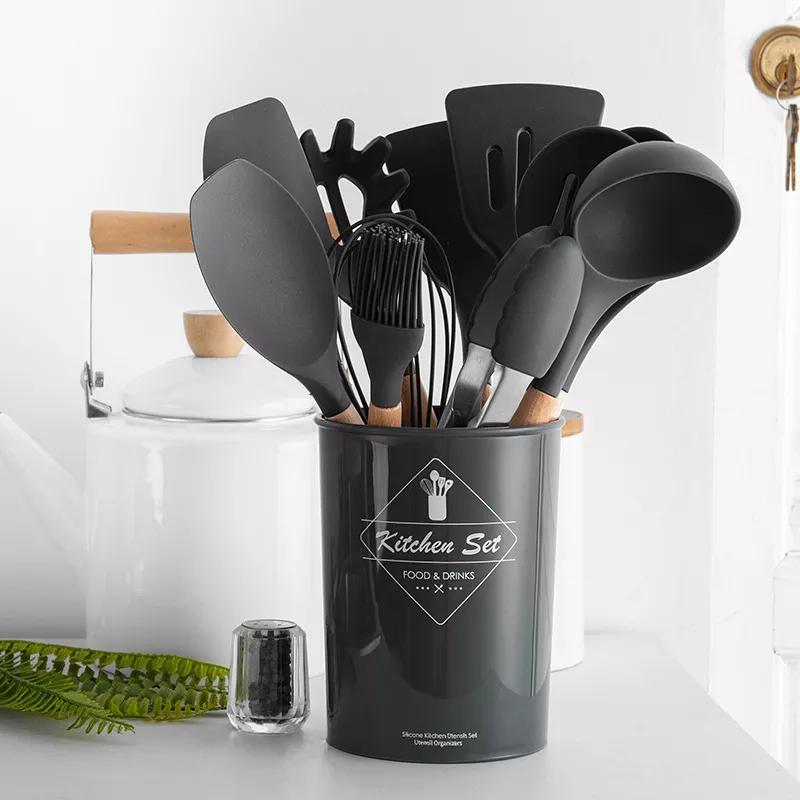 11pcs Silicone Kitchenware Cooking Utensils Set Heat Resistant Kitchen Non-Stick Cooking Utensils Baking Tools [Wistech]
