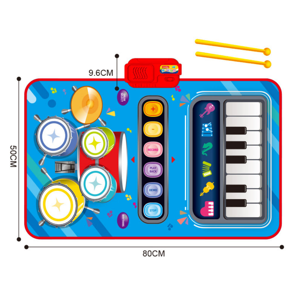 Kids Electronic Music Mat – 2-in-1 Piano & Drum Set