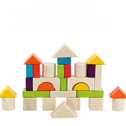 Colorful Wooden Building Blocks Set for Toddlers