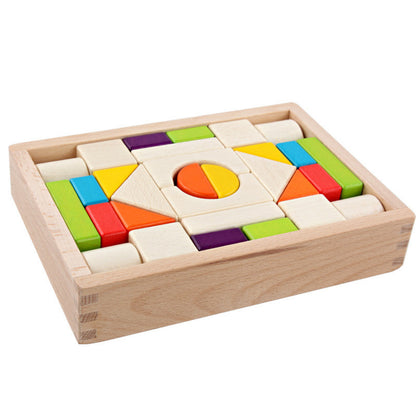 Colorful Wooden Building Blocks Set for Toddlers