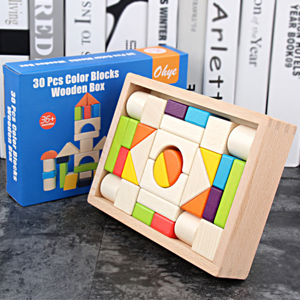 Colorful Wooden Building Blocks Set for Toddlers