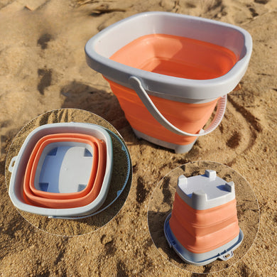 Foldable Beach Toy Set with Shovel & Pail + Mats