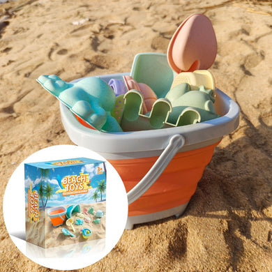 Foldable Beach Toy Set with Shovel & Pail + Mats