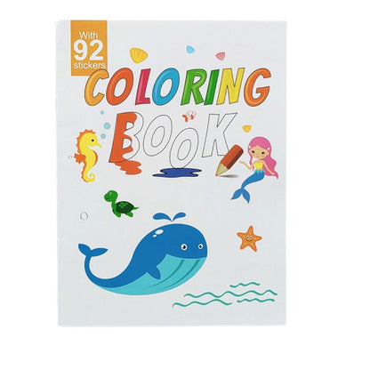 Kids Cartoon Coloring Book with Stickers