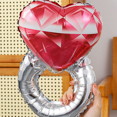 Roses and Diamond Ring Foil Balloons – Mother’s Day and Party Decoration