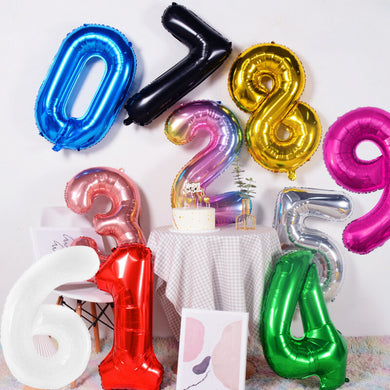 32-Inch Number Foil Balloons for Birthday and Party Decorations