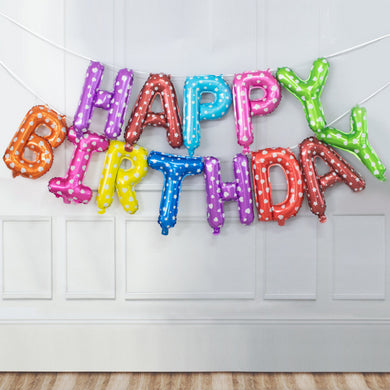 16-Inch Happy Birthday Foil Letter Balloons Set