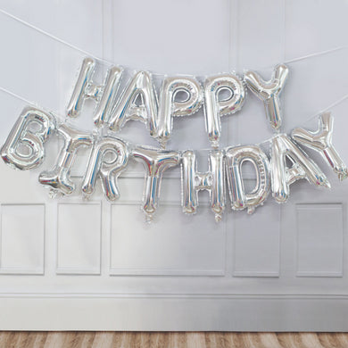 16-Inch Happy Birthday Foil Letter Balloons Set