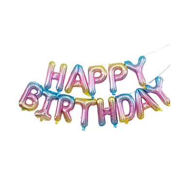 16-Inch Happy Birthday Foil Letter Balloons Set