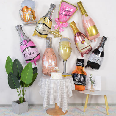 Exquisite Bottle & Glass-Shaped Foil Balloons