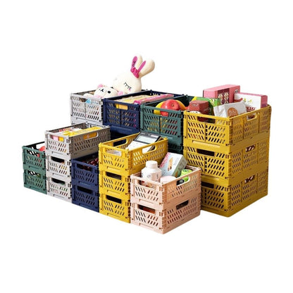 Collapsible Plastic Storage Basket, Desktop Organizer & Multi-Purpose Storage Box
