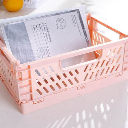 Collapsible Plastic Storage Basket, Desktop Organizer & Multi-Purpose Storage Box