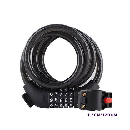 Heavy-Duty Bicycle Lock, 5-Digit Combination Cable Lock or Key Lock