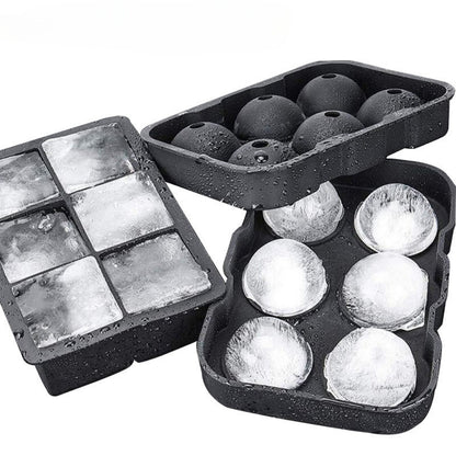 Silicone Ice Cube Tray, Round, Square, Skull, Bear, Heart & Rose Molds for Ice Balls and Large Cubes