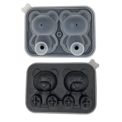 Silicone Ice Cube Tray, Round, Square, Skull, Bear, Heart & Rose Molds for Ice Balls and Large Cubes