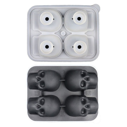 Silicone Ice Cube Tray, Round, Square, Skull, Bear, Heart & Rose Molds for Ice Balls and Large Cubes