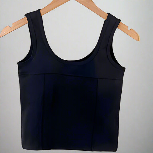 Korean Style Solid Color Square Neck Camisole with Built-in Bra Pad