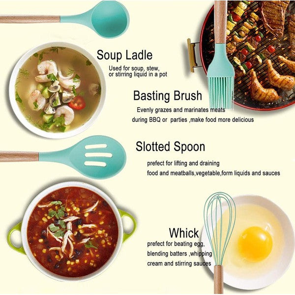 11pcs Silicone Kitchenware Cooking Utensils Set