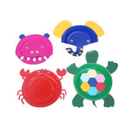 10 Piece Colourful Disposable Paper Cups and Paper Plates Set DIY Craft