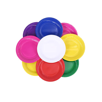 10 Piece Colourful Disposable Paper Cups and Paper Plates Set DIY Craft