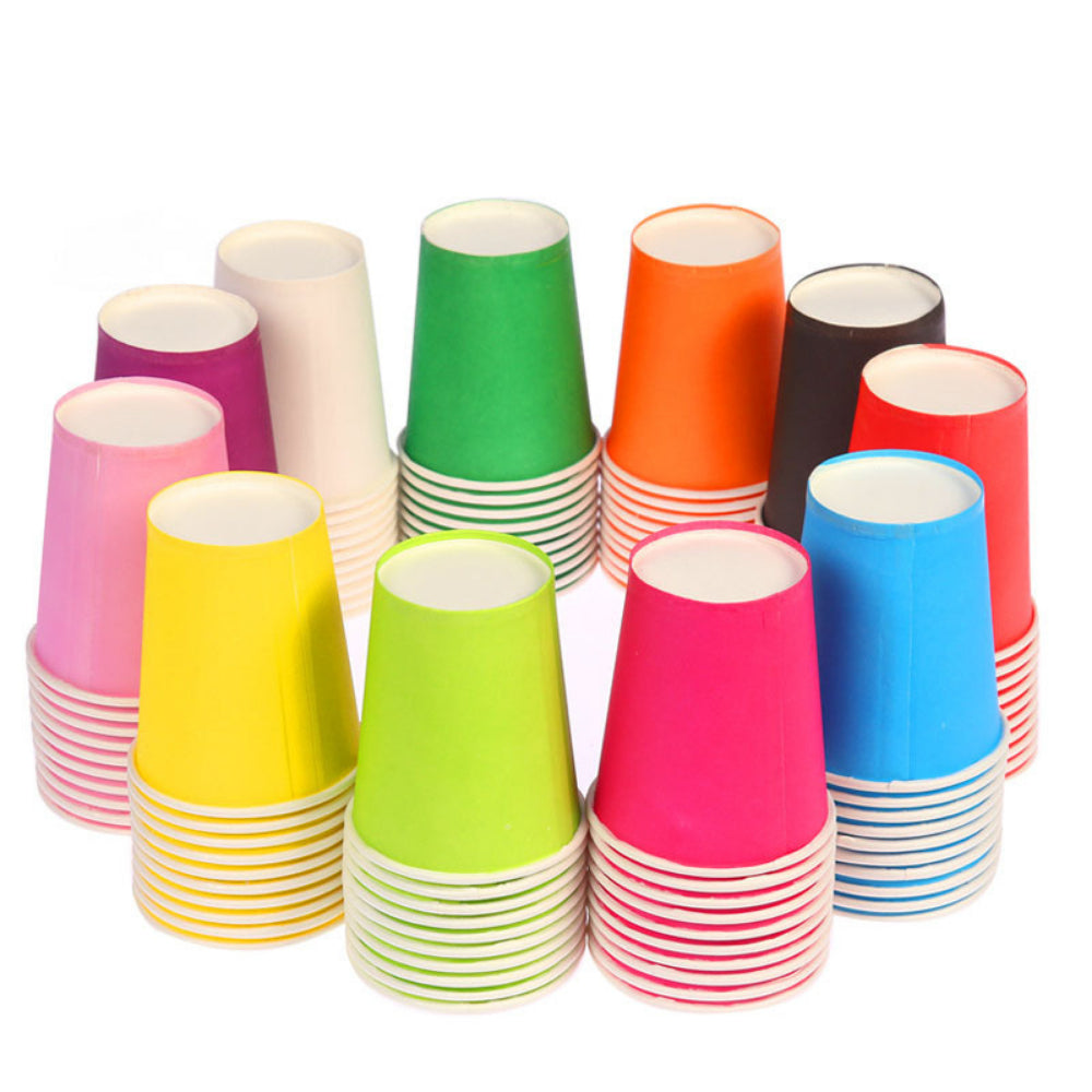 10 Piece Colourful Disposable Paper Cups and Paper Plates Set DIY Craft