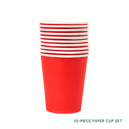 10 Piece Colourful Disposable Paper Cups and Paper Plates Set DIY Craft