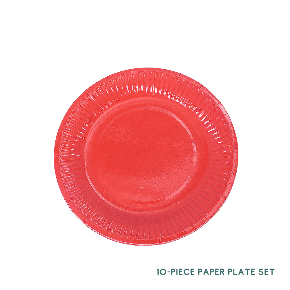 10 Piece Colourful Disposable Paper Cups and Paper Plates Set DIY Craft