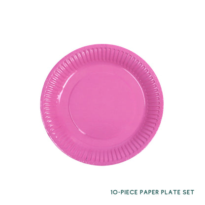 10 Piece Colourful Disposable Paper Cups and Paper Plates Set DIY Craft