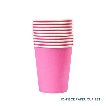 10 Piece Colourful Disposable Paper Cups and Paper Plates Set DIY Craft