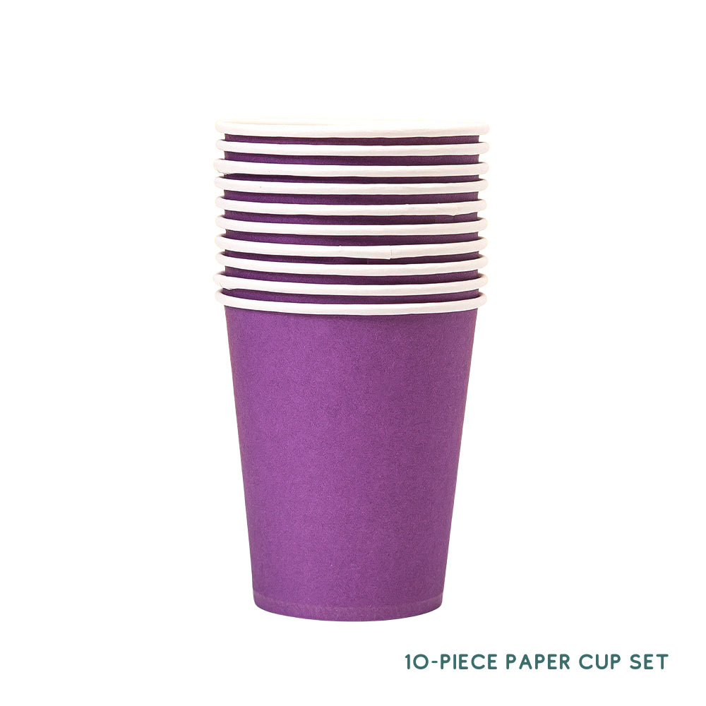 10 Piece Colourful Disposable Paper Cups and Paper Plates Set DIY Craft
