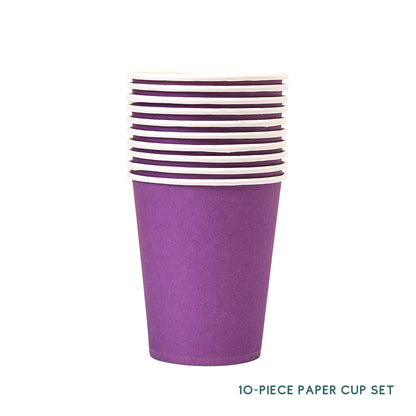 10 Piece Colourful Disposable Paper Cups and Paper Plates Set DIY Craft