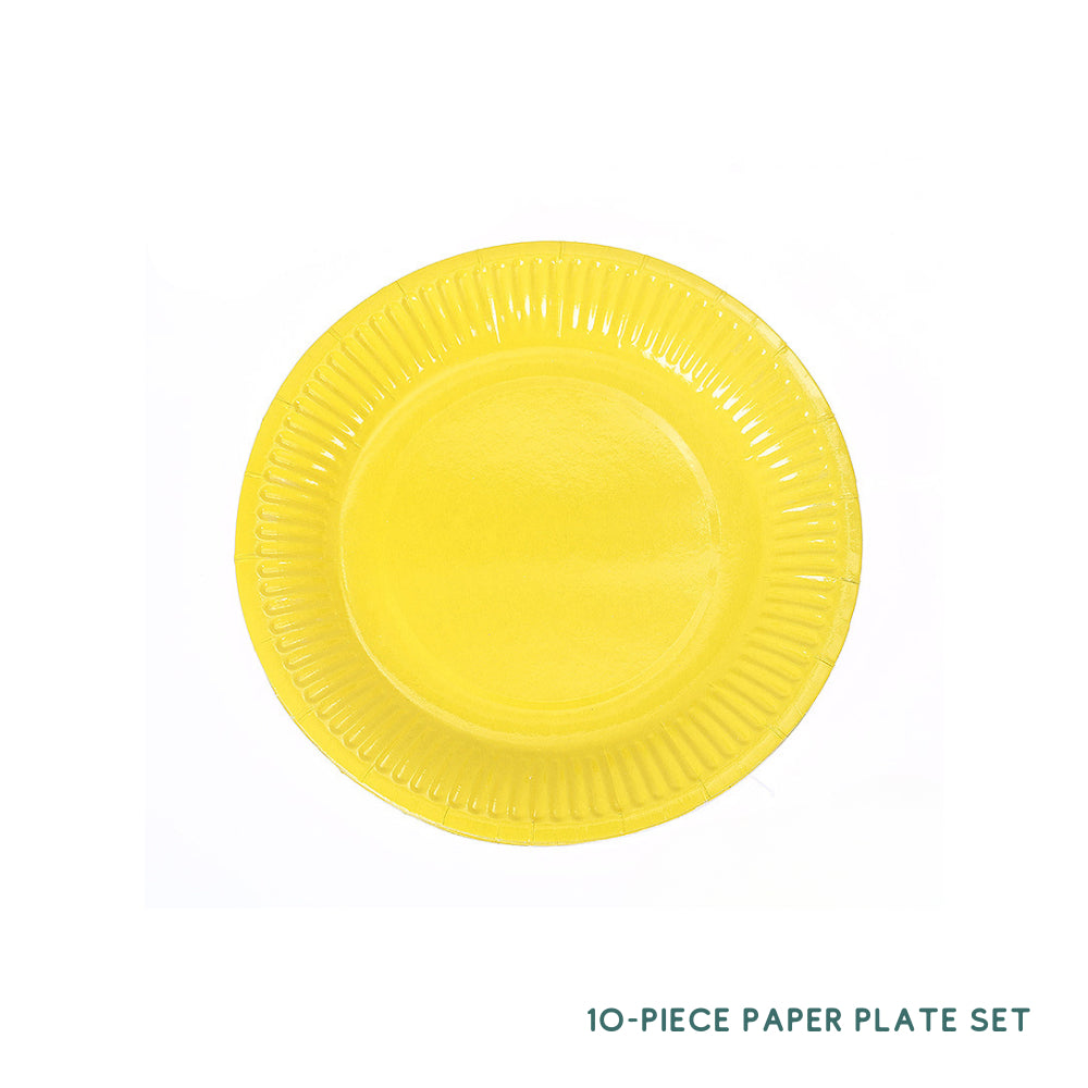 10 Piece Colourful Disposable Paper Cups and Paper Plates Set DIY Craft