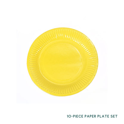 10 Piece Colourful Disposable Paper Cups and Paper Plates Set DIY Craft