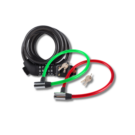 Heavy-Duty Bicycle Lock, 5-Digit Combination Cable Lock or Key Lock