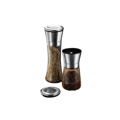 Stainless Steel Pepper Grinder Manual Spice Mill Glass Seasoning Grinder