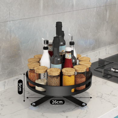 Multi Tier Kitchen Rotating Organizer Double Layer Lazy Susan Storage Rack