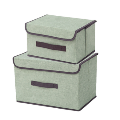 Foldable Fabric Storage Box Set with Lid Dustproof Portable Organizer