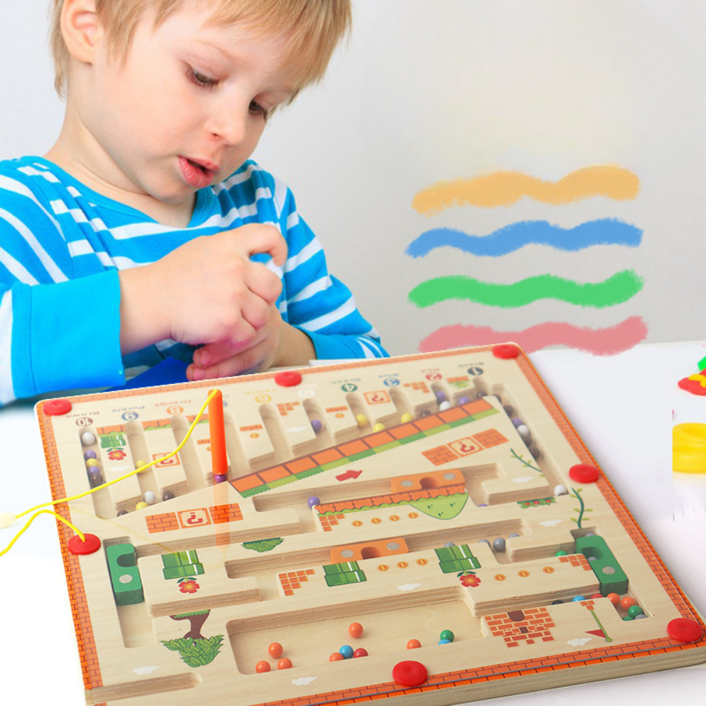 Magnetic Wooden Maze Puzzle for Kids